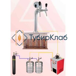 Комплект пивного оборудования на 2 сорта с колонной Кобра под хром
