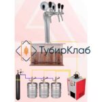 Комплект пивного оборудования на 3 сорта с колонной Кобра под хром