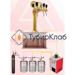 Комплект пивного оборудования на 3 сорта с колонной Кобра под золото