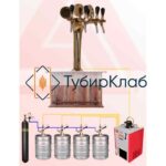 Комплект пивного оборудования на 4 сорта с колонной Кобра под золото